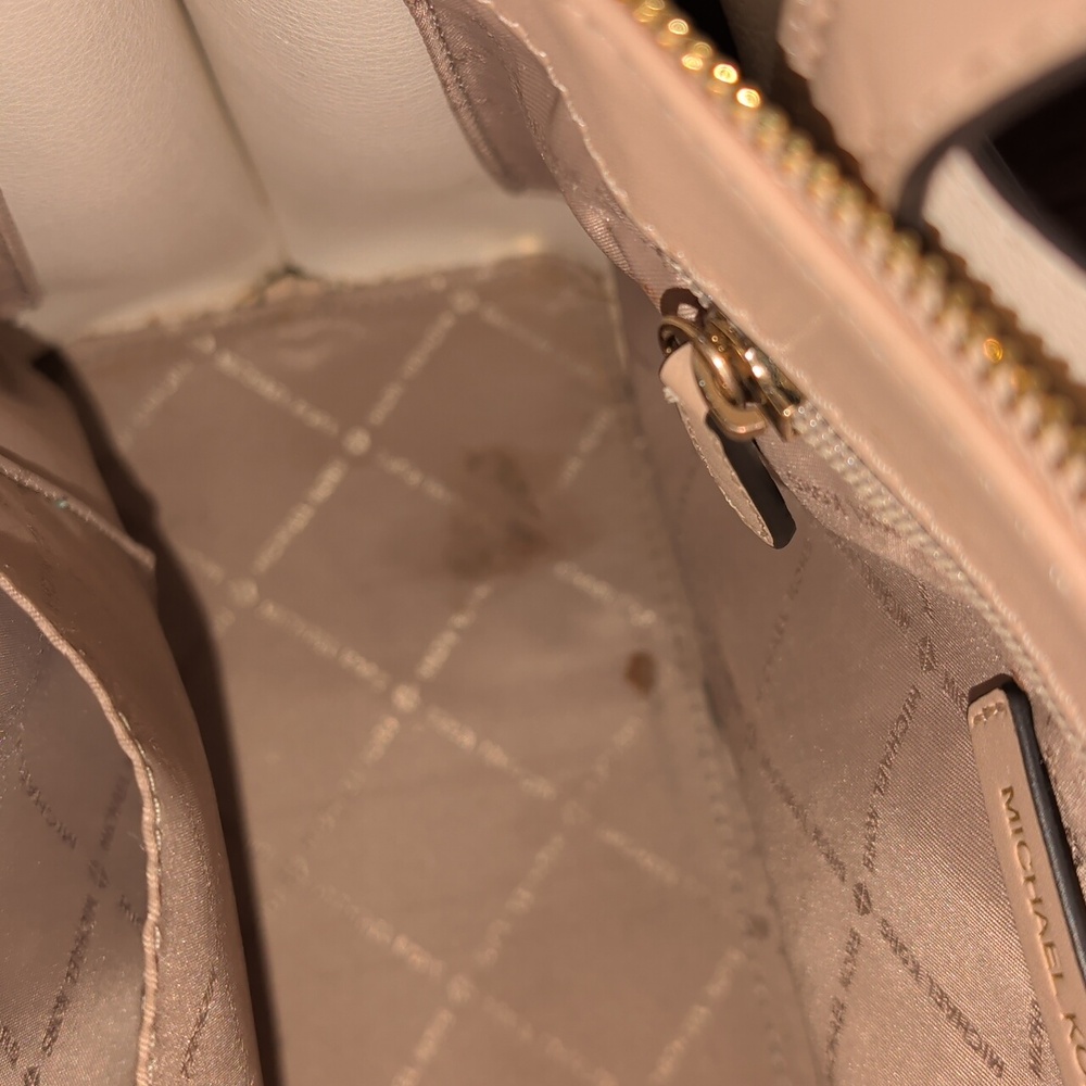 Michael Kors Emilia Large Cream Pebbled Leather Satchel - Picture 8 of 13